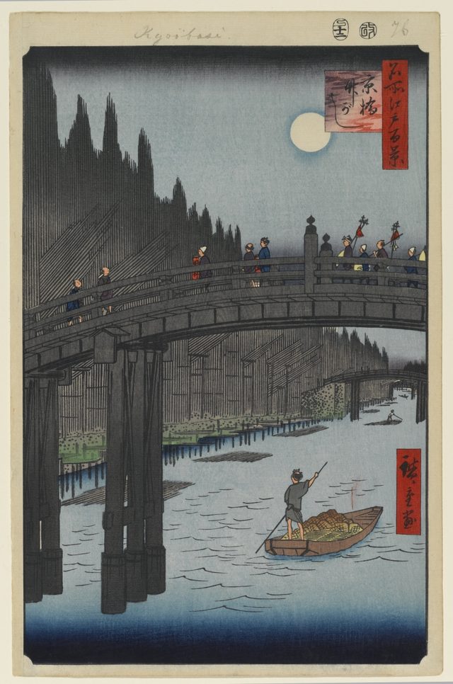 京橋竹がし(歌川広重(名所江戸百景・1857年))