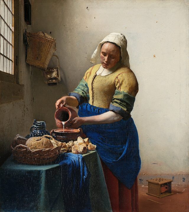 牛乳を注ぐ女(ヨハネス・フェルメール(1660年頃))