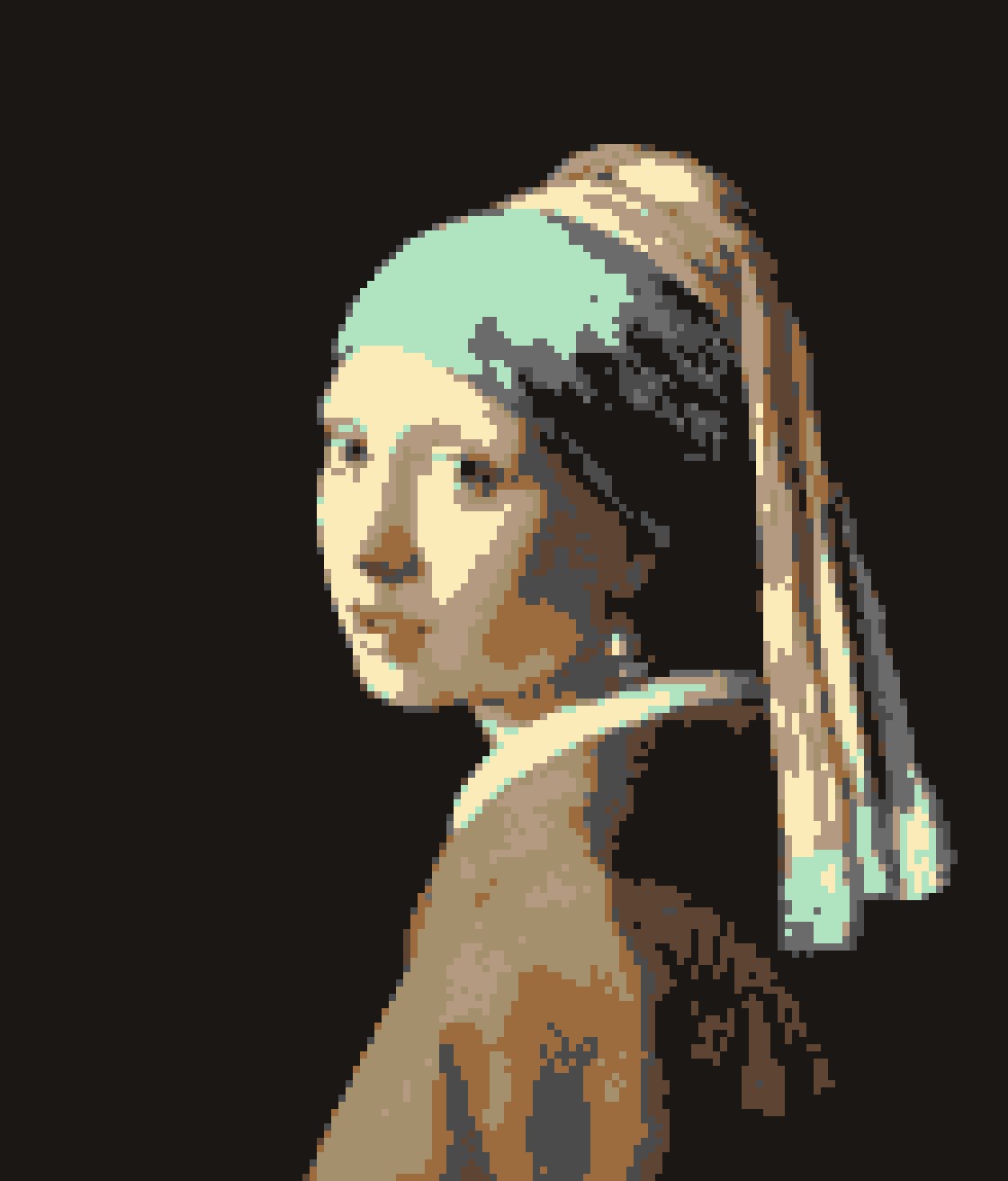 真珠の耳飾りの少女(ヨハネス・フェルメール(1665年頃))の仕上がりイメージ