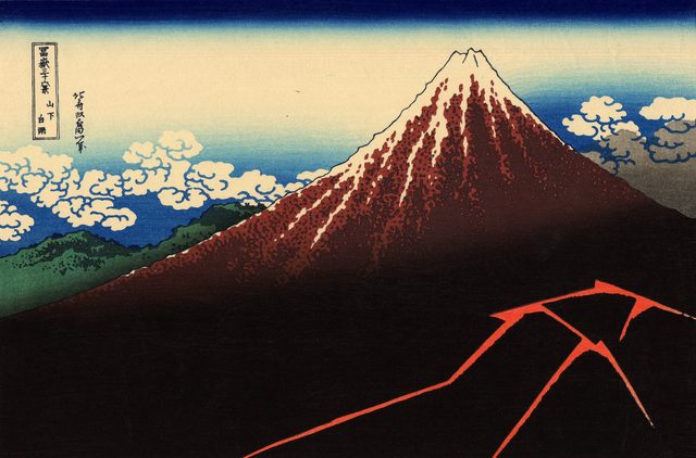 山下白雨(黒富士)(葛飾北斎(冨嶽三十六景・1831年頃))